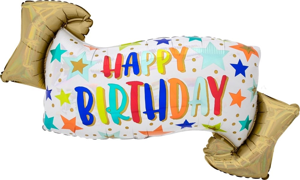 35" Iridescent Birthday Banner