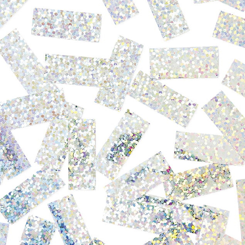 Konfetti Streifen 2,5cm Holografie Silber (1kg)
