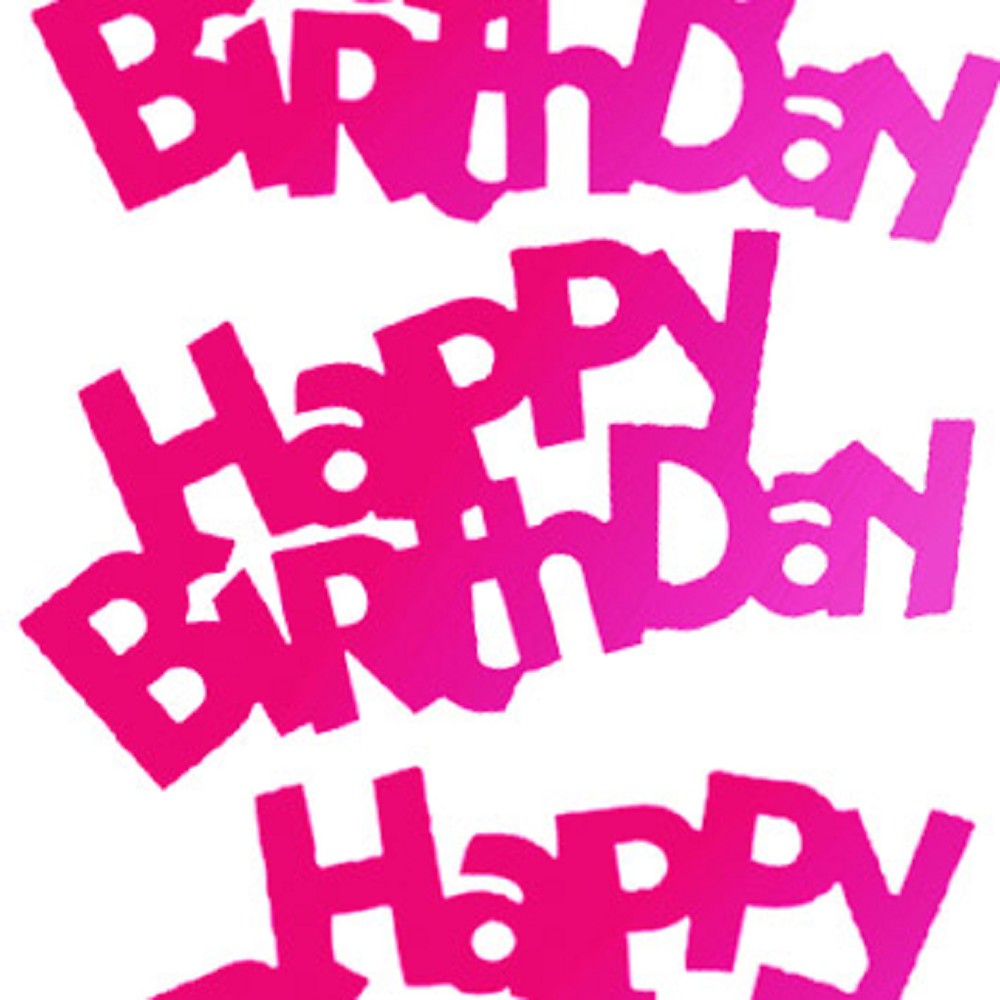 Folien-Schriftzug "Happy Birthday" - pink 13 cm