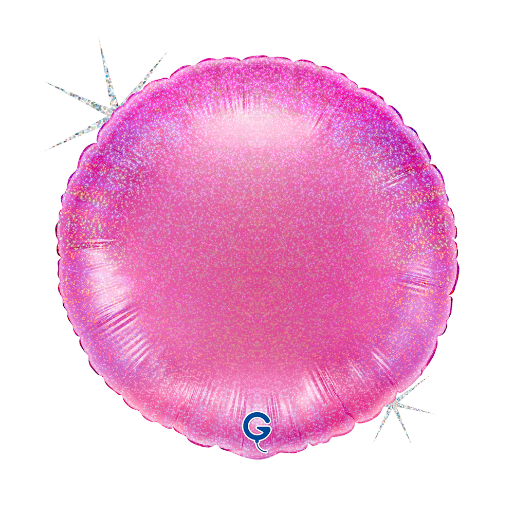 18" Rund Glitter Holographic Fuxia (unverpackt)