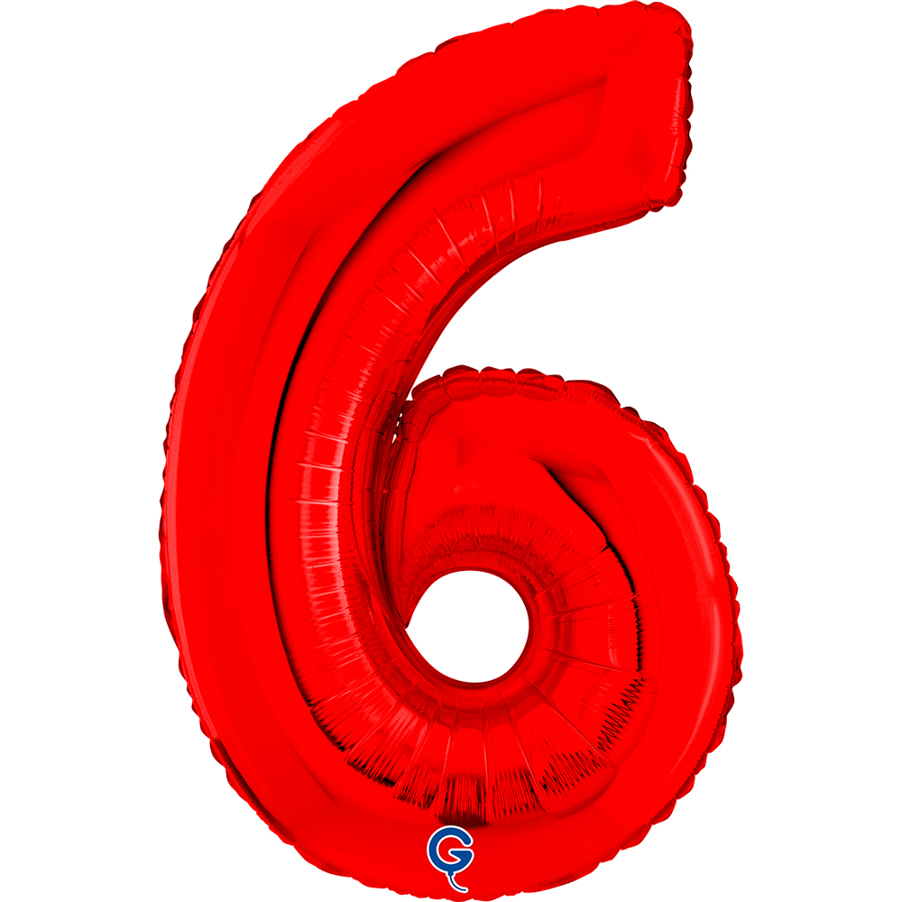 26" Foilballoon Number "6" Red