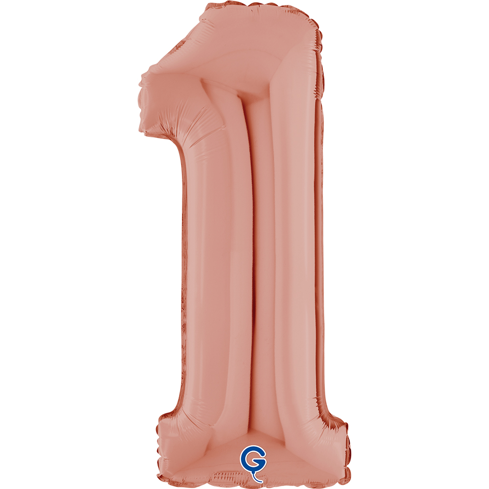 26" Foilballoon Number "1" Rosé Gold