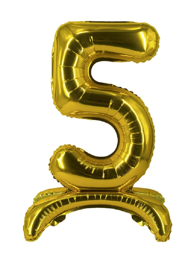 16" Stand Up Balloon "5" Gold