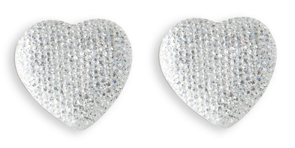 Strassherz silber 34mm