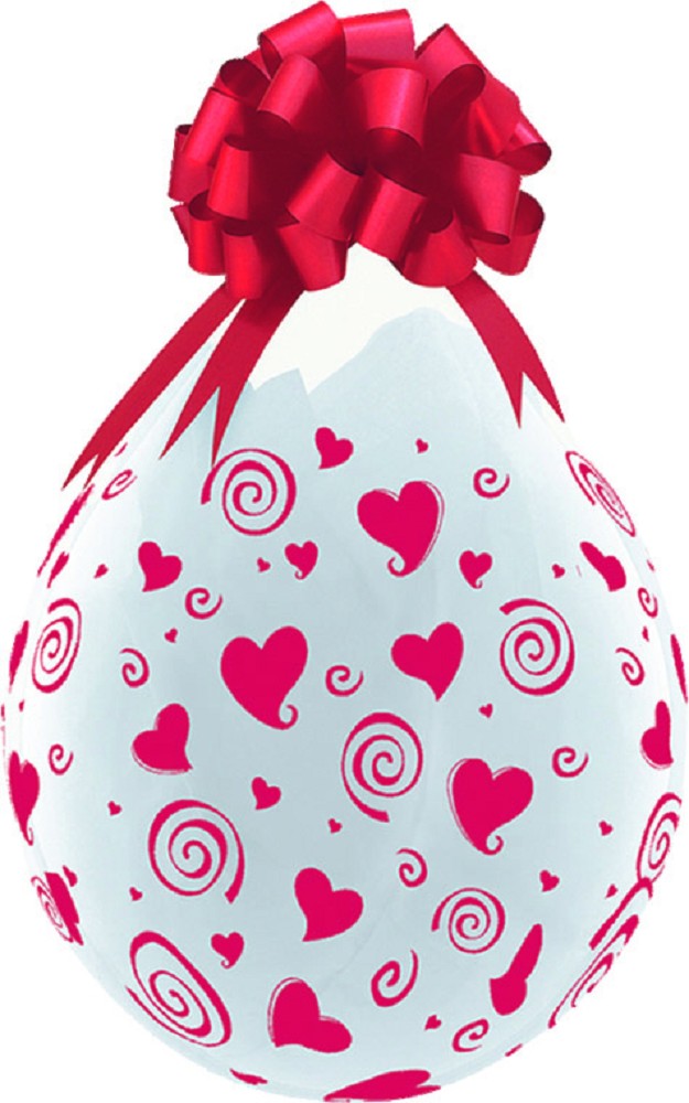 18" Verpackungsballon  Swirling Hearts (Druck rot)
