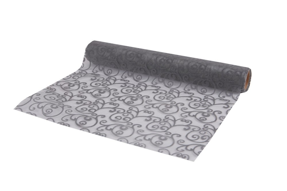 Organzaband "Filigree" silber (36cmx5m)