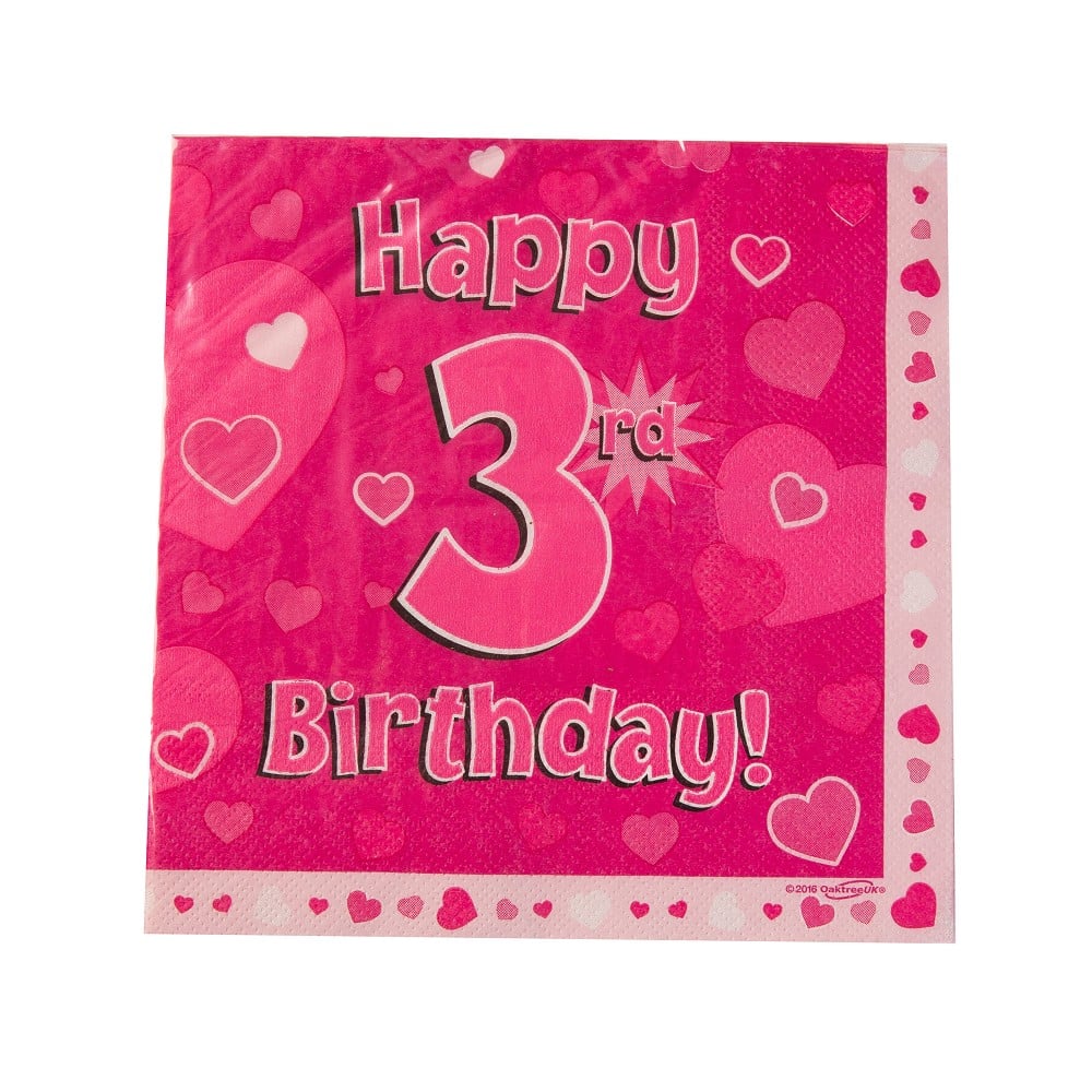 Servietten H.B. "3" pink