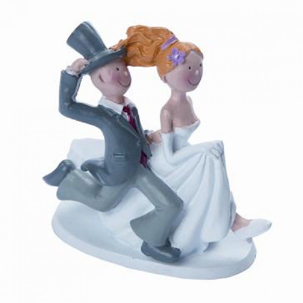 Polyresinfigur Laufendes Hochzeitspaar