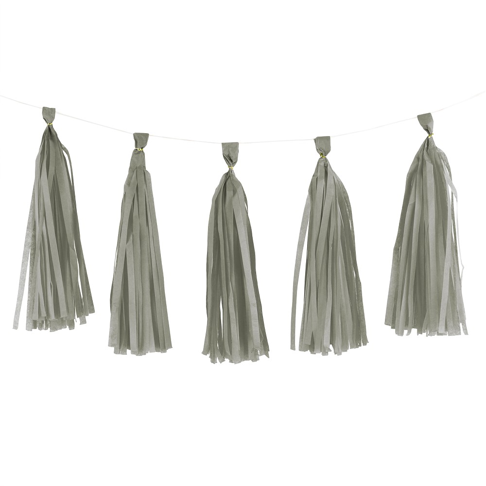 DIY Papier Tassel Grau 35 cm