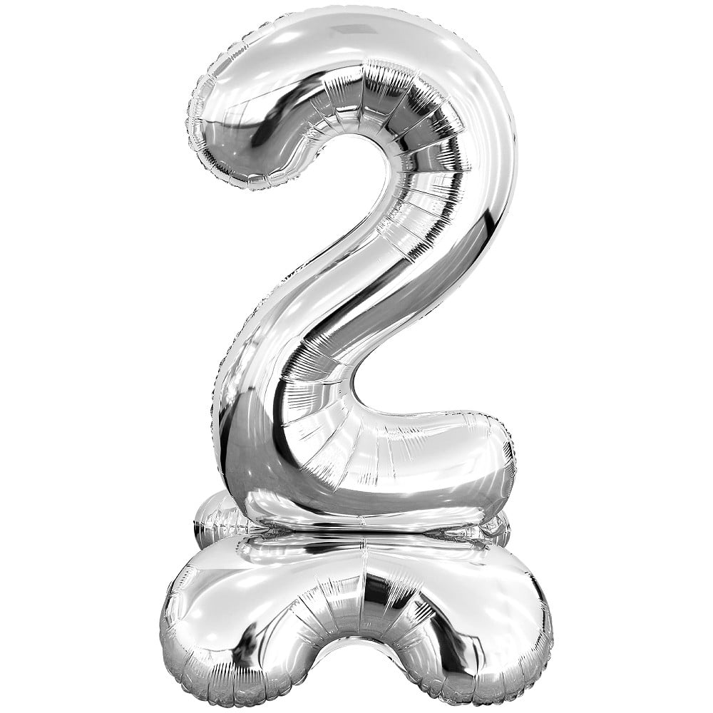 50" Stand Up Balloon Zahl 2 silber