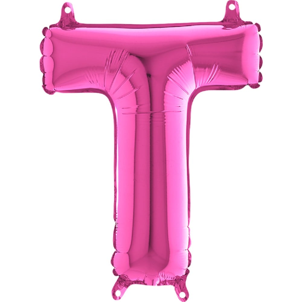 14" Foilballoon Letter "T" Fuxia