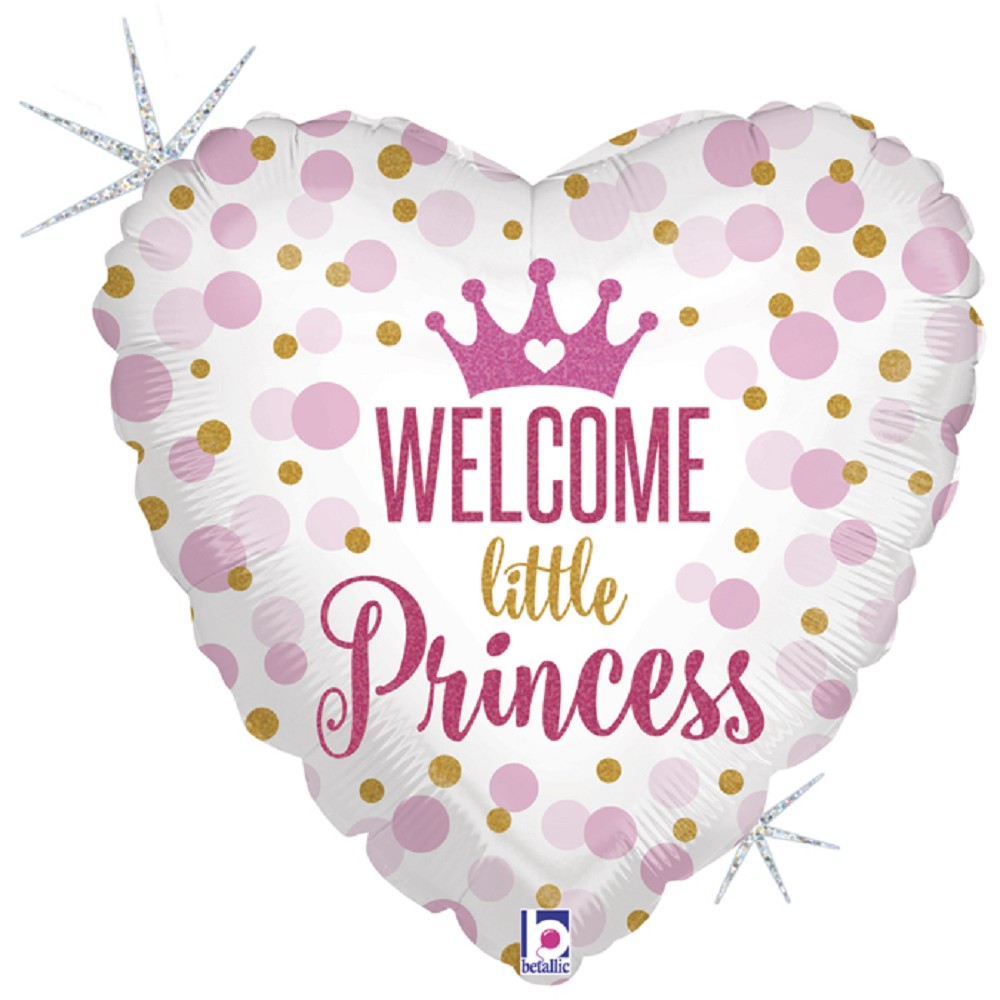 18" Heart Glitter Baby Princess