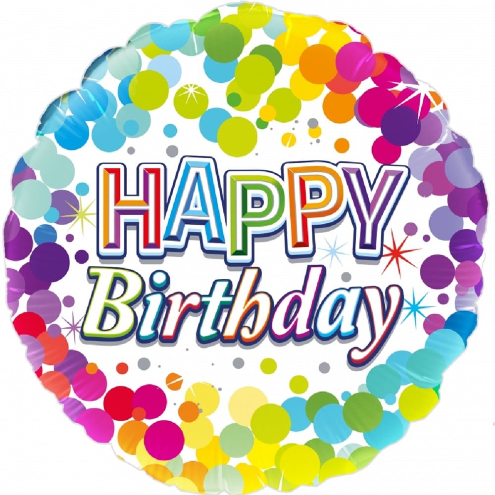 18" Happy Birthay Colourful Confetti