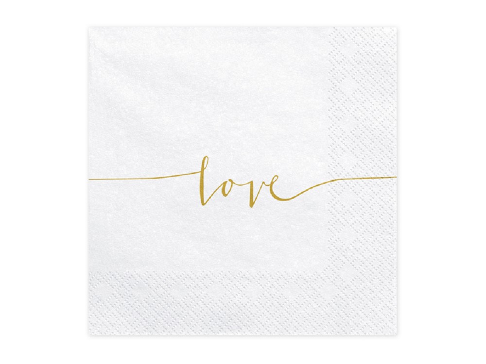 Servietten - Love - gold - 20 Stk.