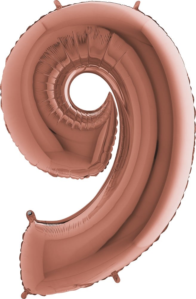40" Foilballoon Number "9" Rosé Gold