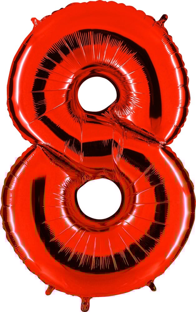 26" Foilballoon Number "8" Red