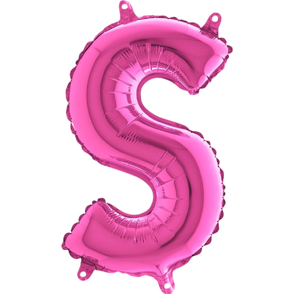14" Foilballoon Letter "S" Fuxia