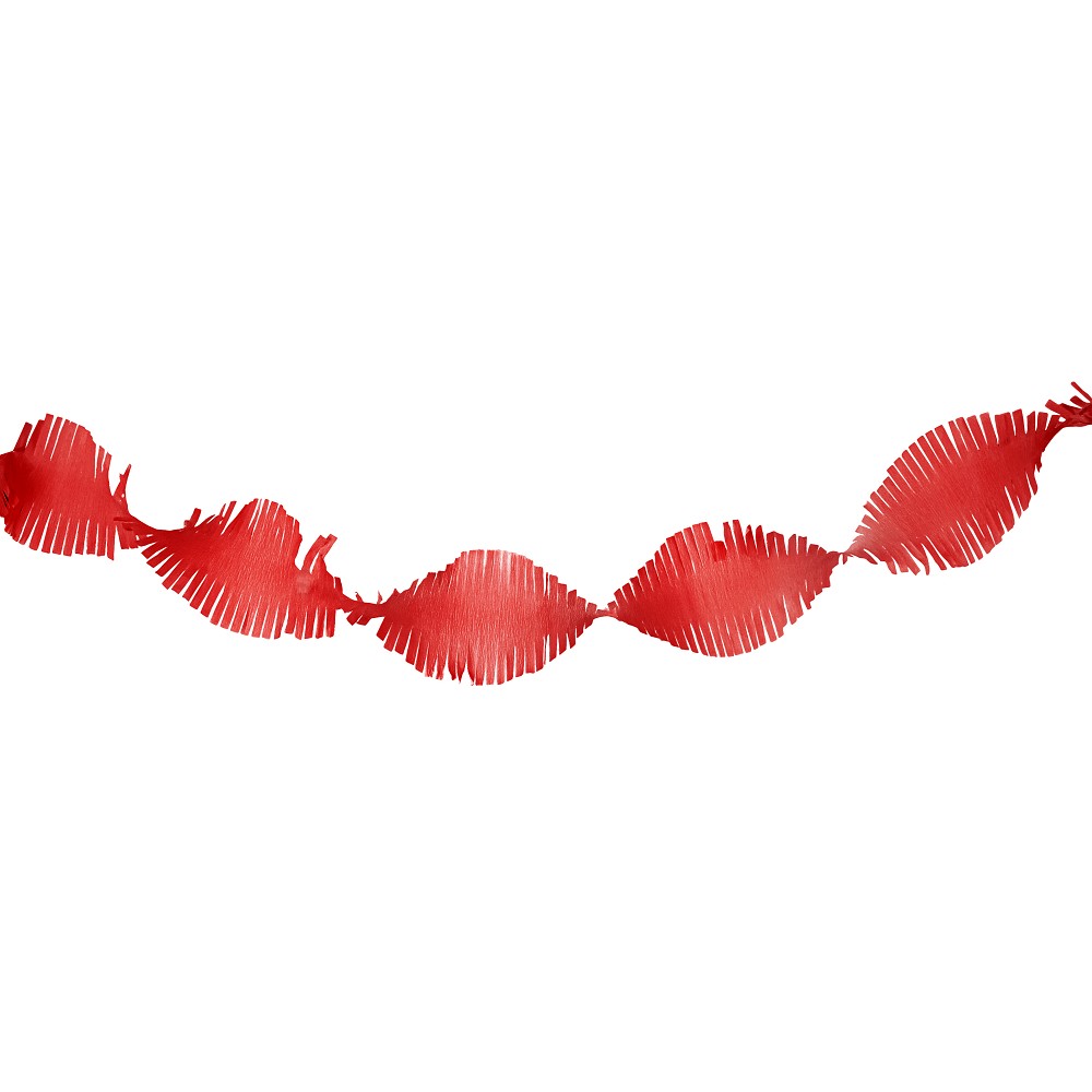 Krepppapier-Drehgirlande Rot (2 m x 15 cm)