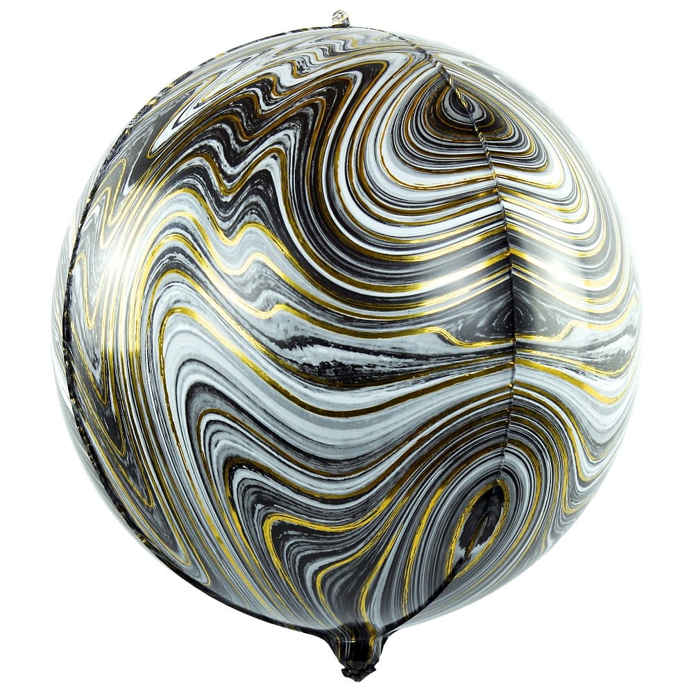 32" Deko-Kugel Marble Black (mit Ventil)