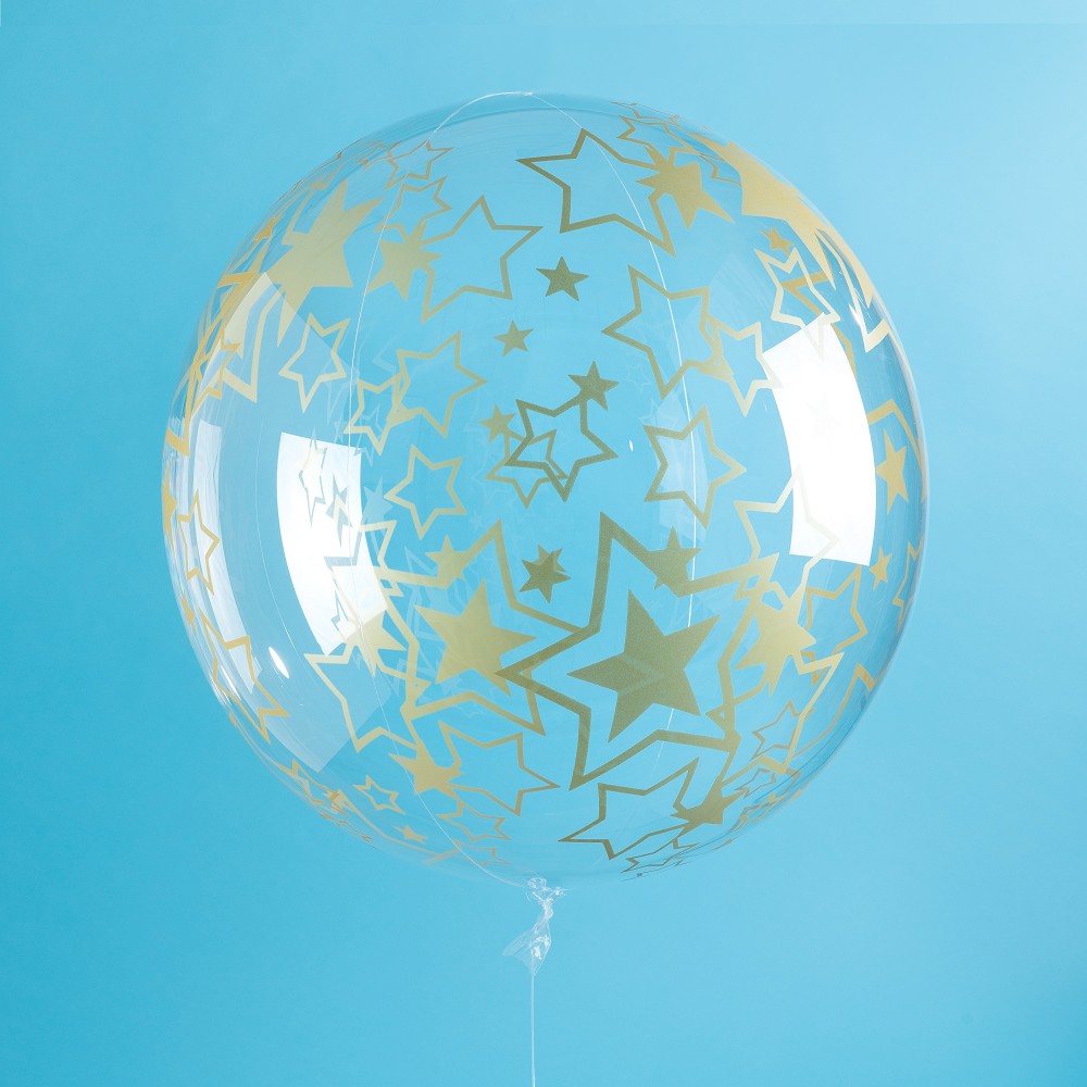 24" Crystal Globe Goldene Sterne