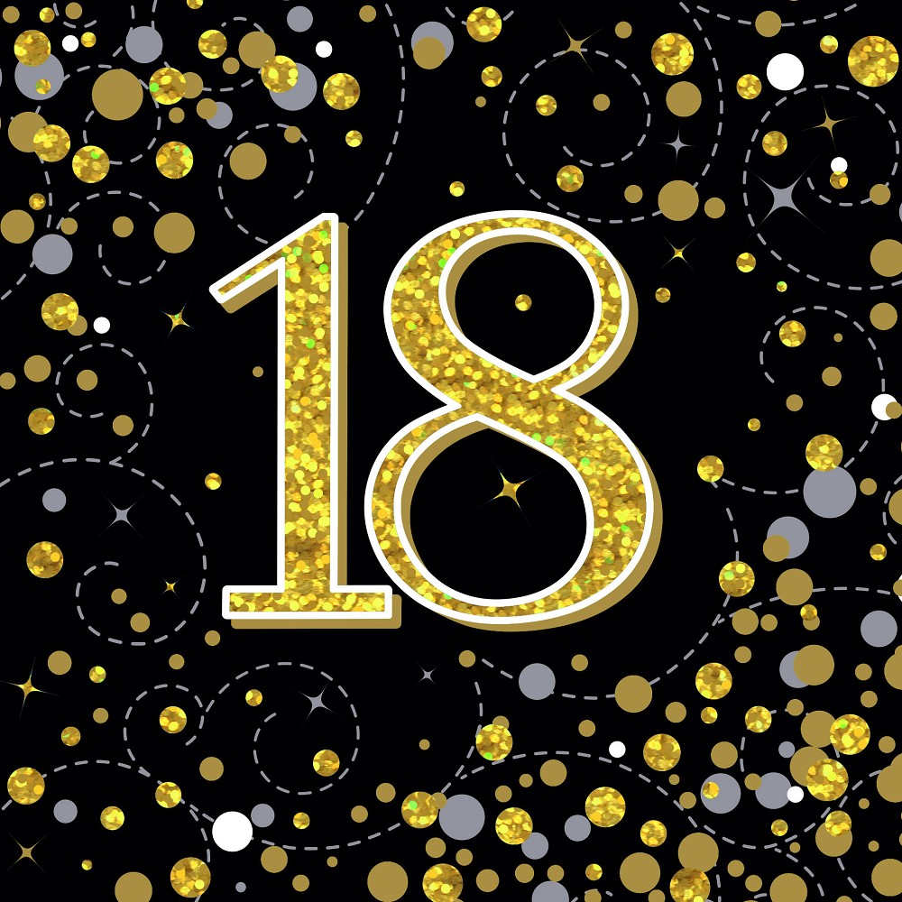 Servietten H.B. "18" Sparkling Fizz Black & Gold