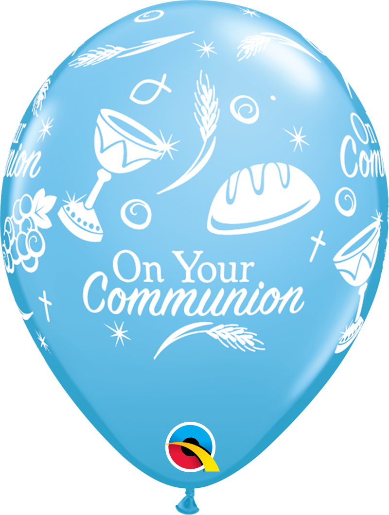 11" Communion Symbols Hellblau (25 Stück)