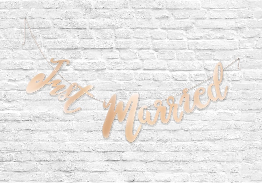 Just Married Girlande Rose Gold