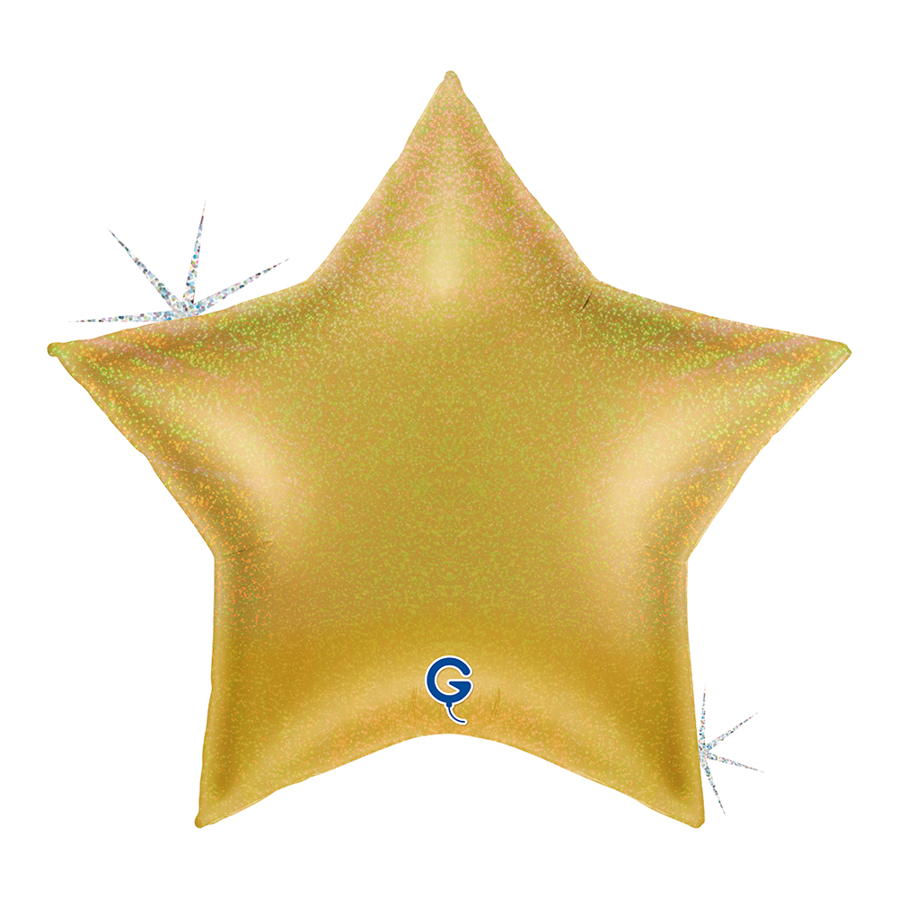 36" Stern Glitter Holographic Gold (unverpackt)
