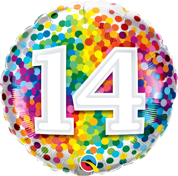 18" "14" Rainbow Confetti