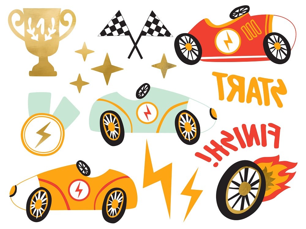 Abwaschbare Tattoos - Car Racing Coll. - 11 Stk.