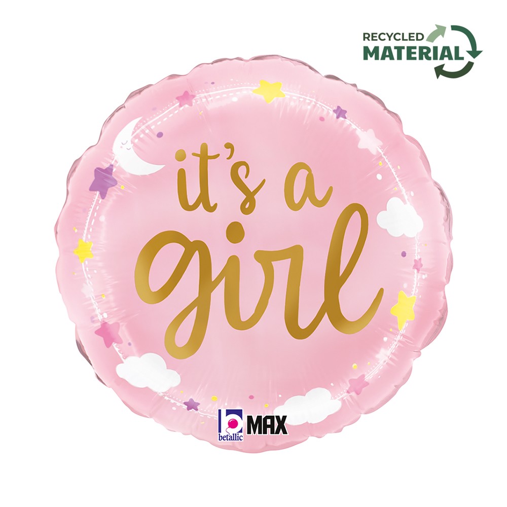 18" It's a Girl - Stars & Clouds