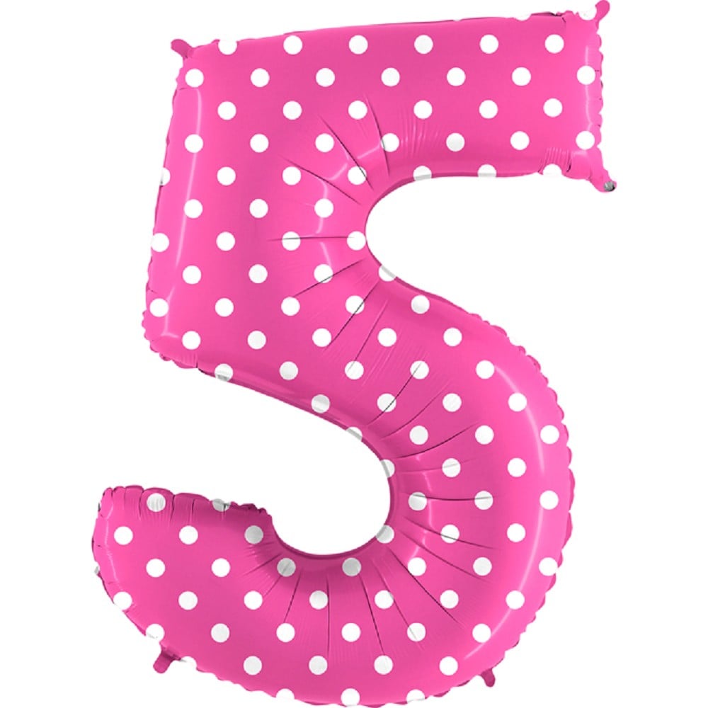 40" Folienzahl 5 Pois Fuxia