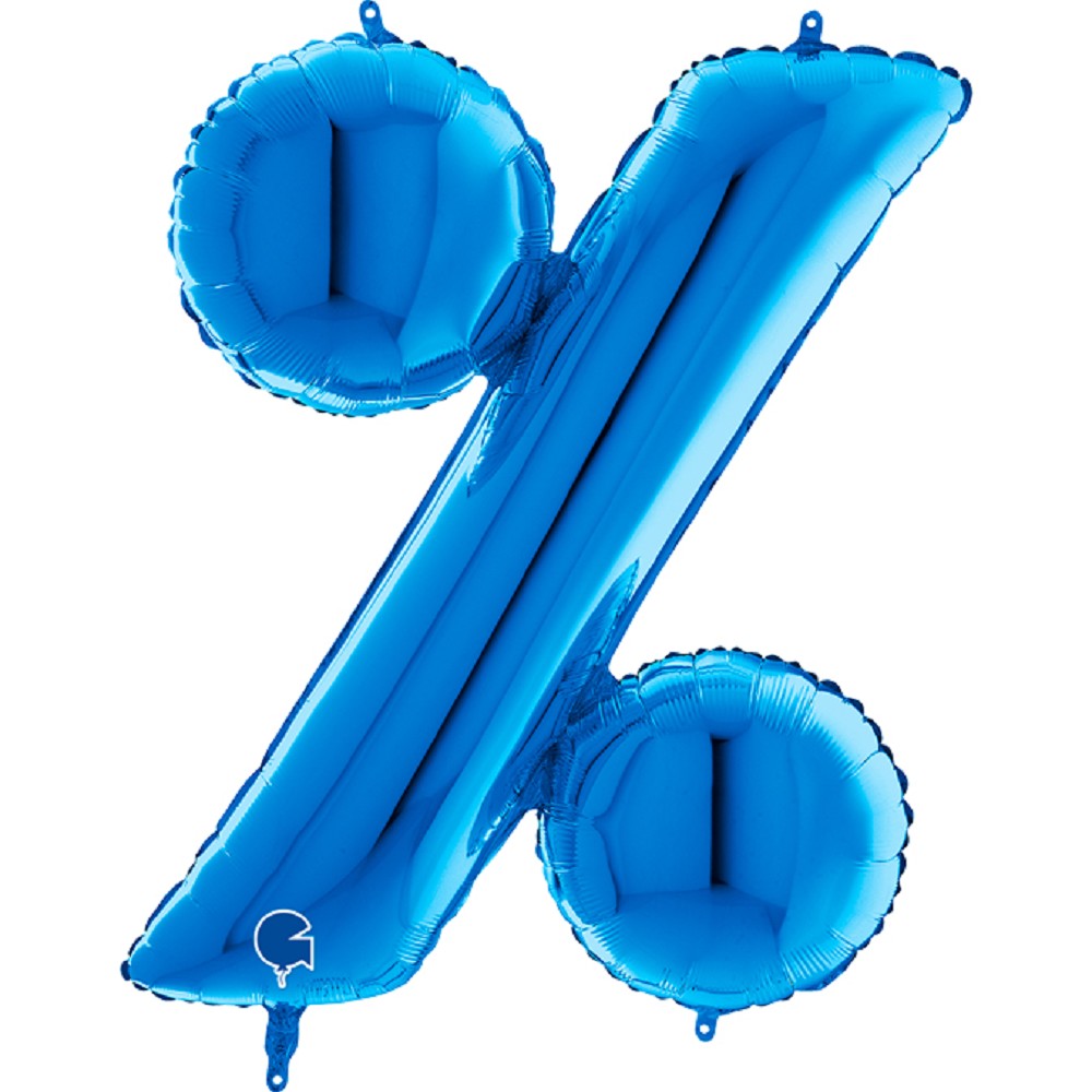 40" Symbol "%" Blue