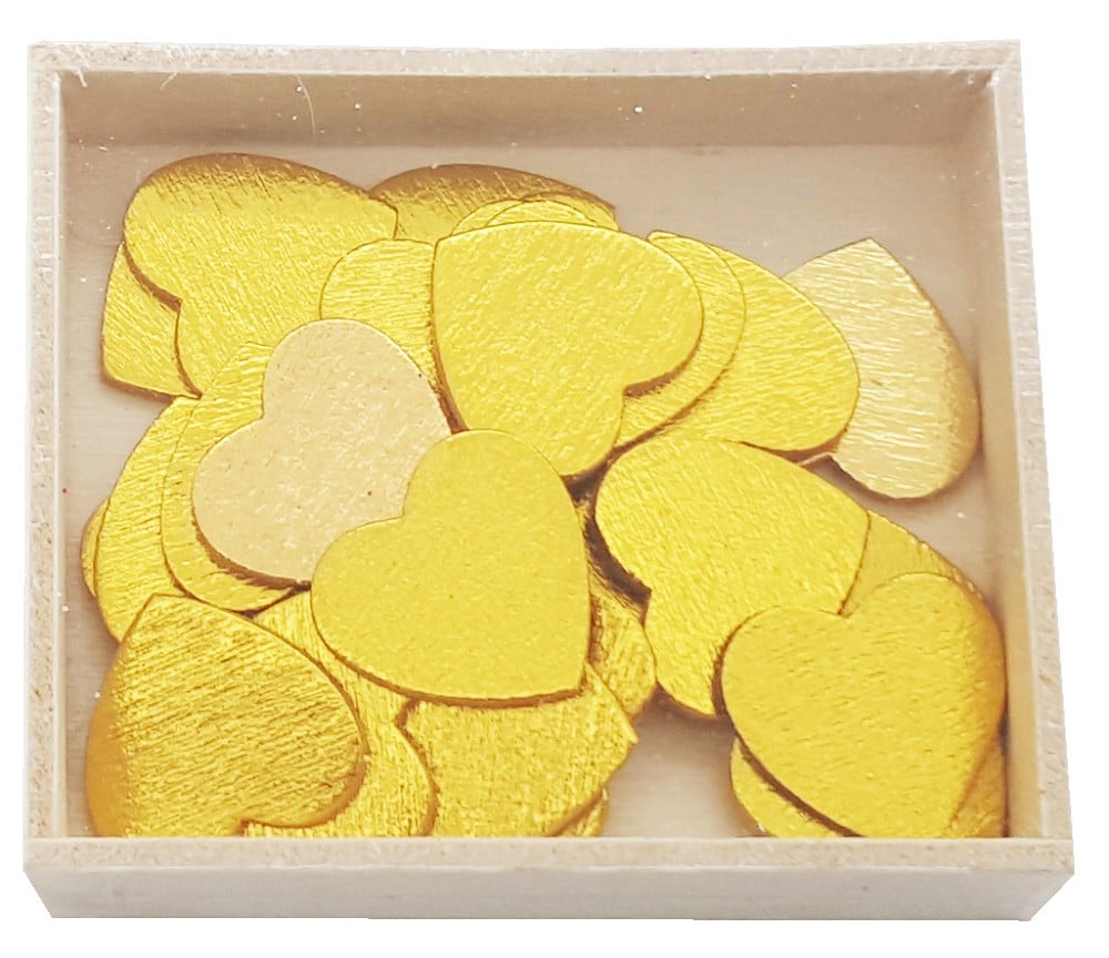 Holzherz gold