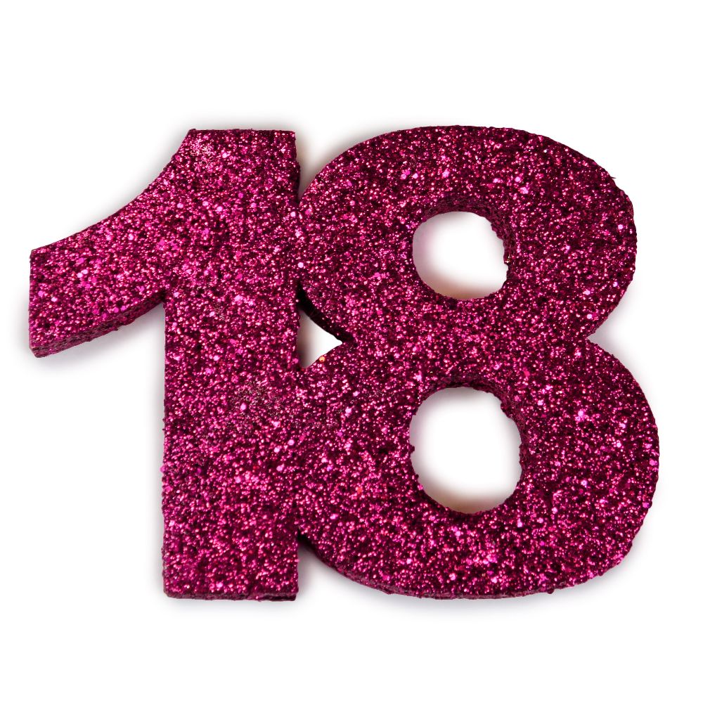Decorative Mica Number "18" (10cm)