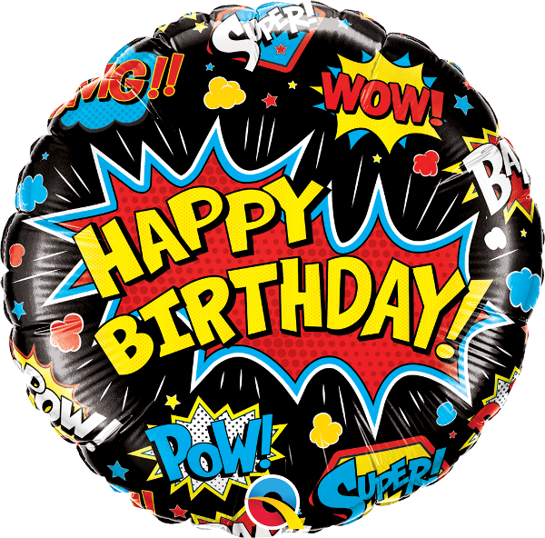 18" Birthday Super Hero Black