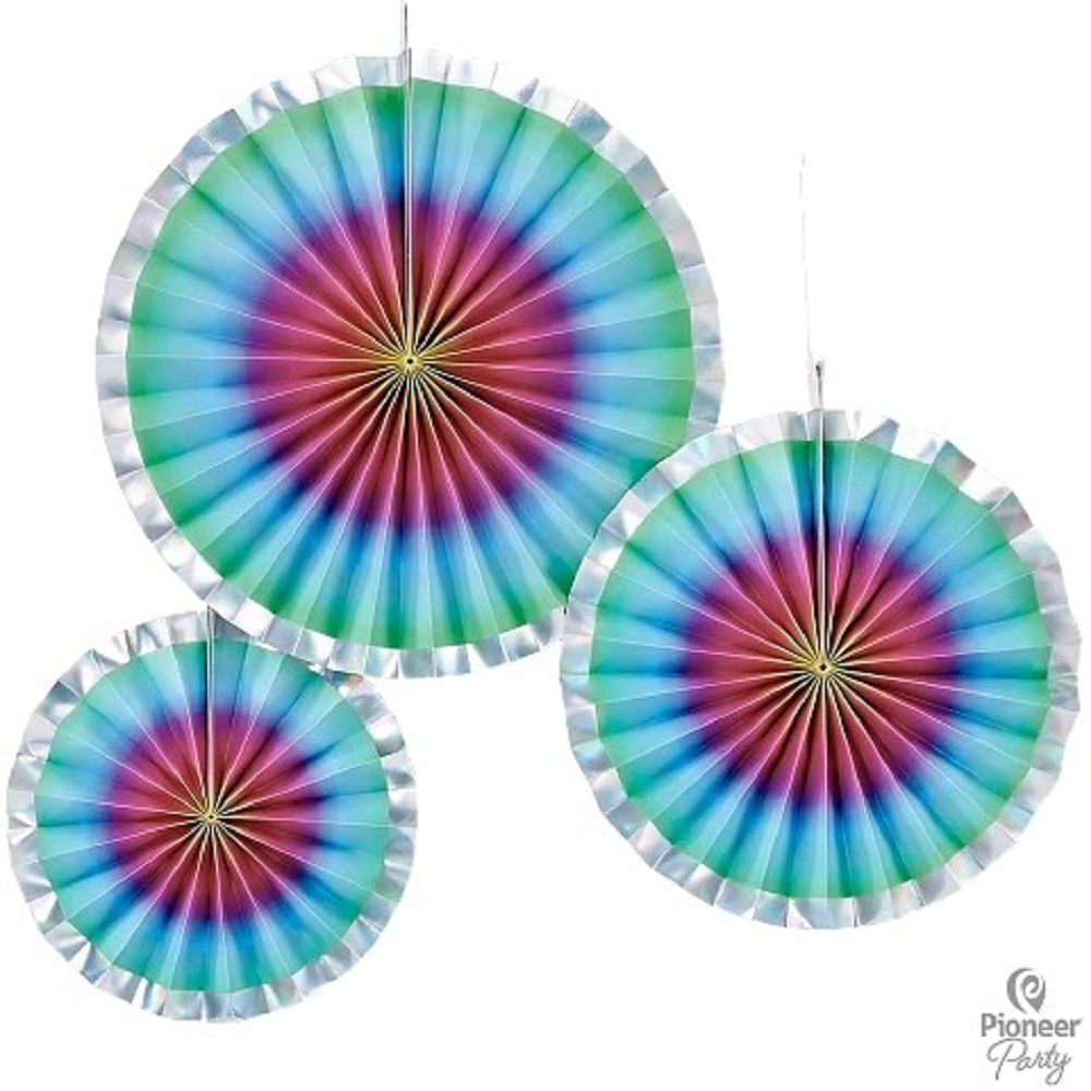 Papierfächer Rainbow Ombre (3 Stk)