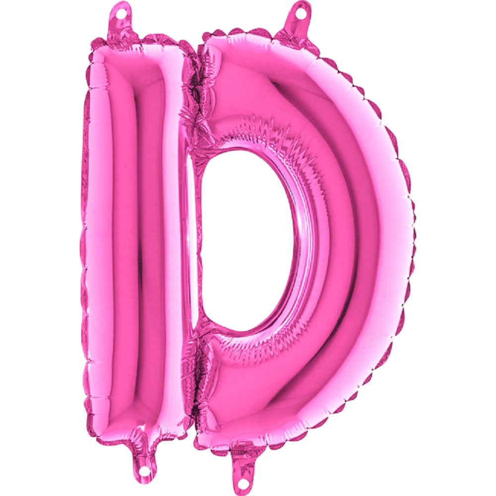 14" Foilballoon Letter "D" Fuxia