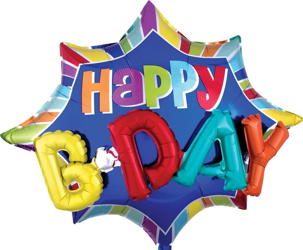 35" Burst Happy B-DAY