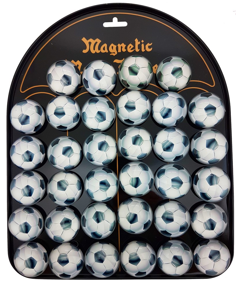Magnet Fußball schwarz/weiß mitTafel