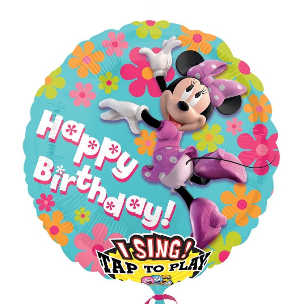 28" Singing Balloon Minnie Mouse Birthday