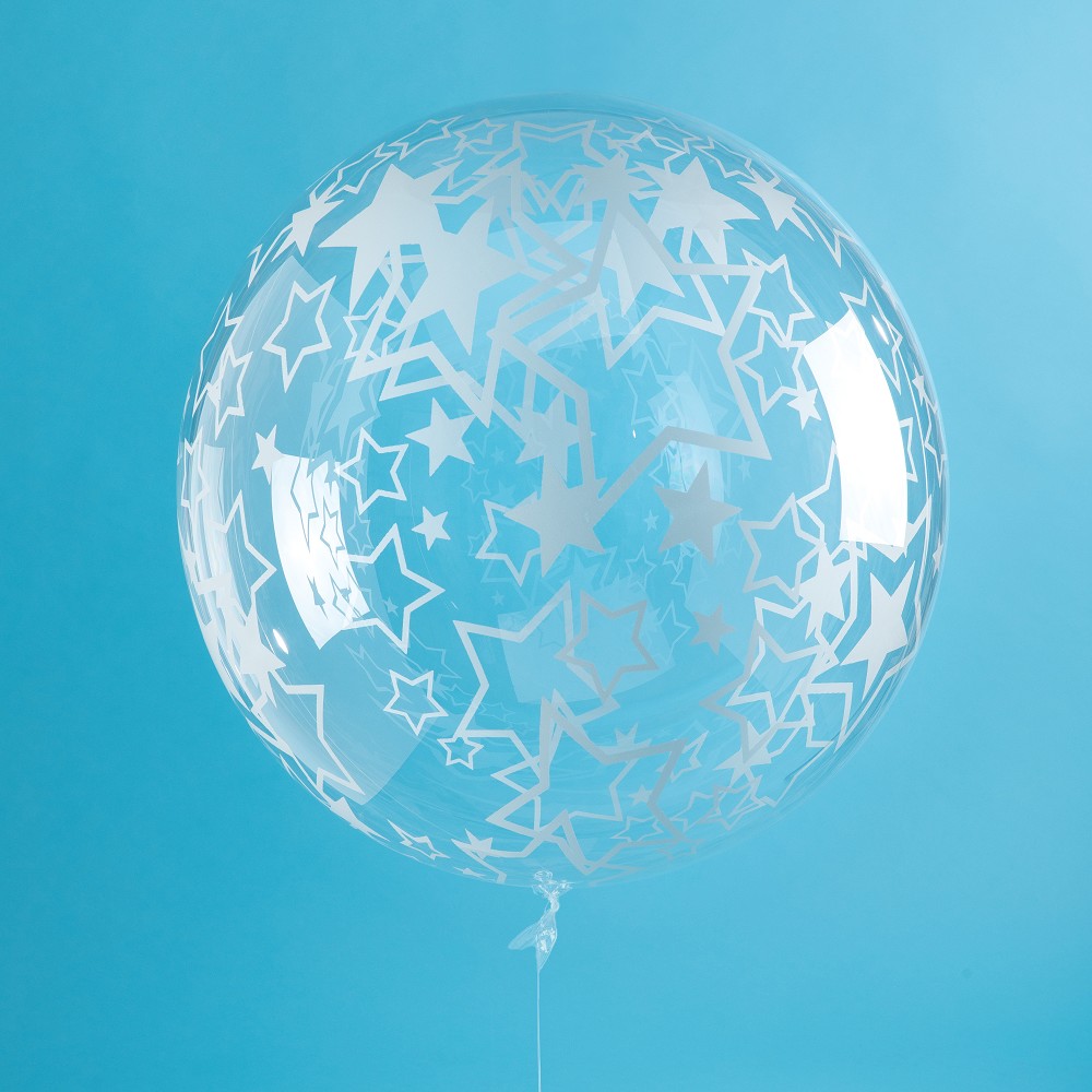 24" Crystal Globe Weiße Sterne