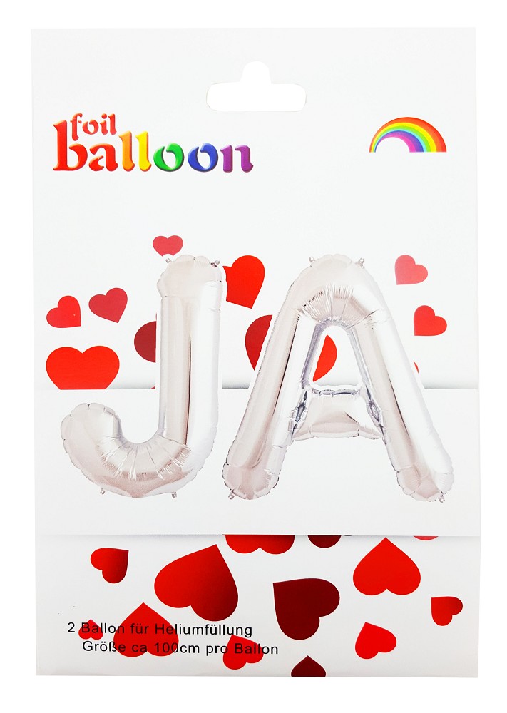 40" Schriftzug "JA" silber