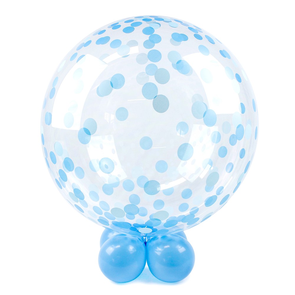 24" Crystal Globe Konfetti Babyblau (pre-stretched)