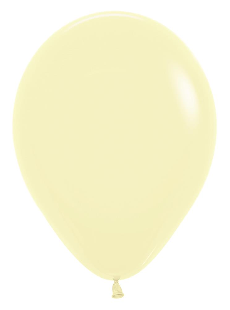 12" Pastel Matte Yellow (50 Stück)