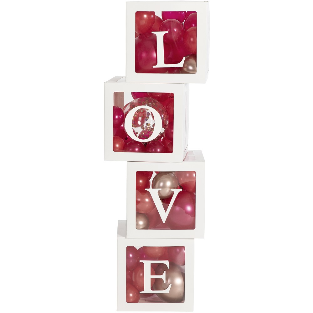 Deko-Boxen Set - "LOVE" Weiß
