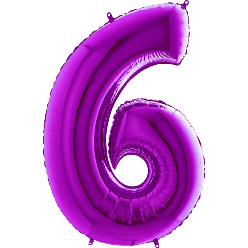 40" Foilballoon Number "6" Purple