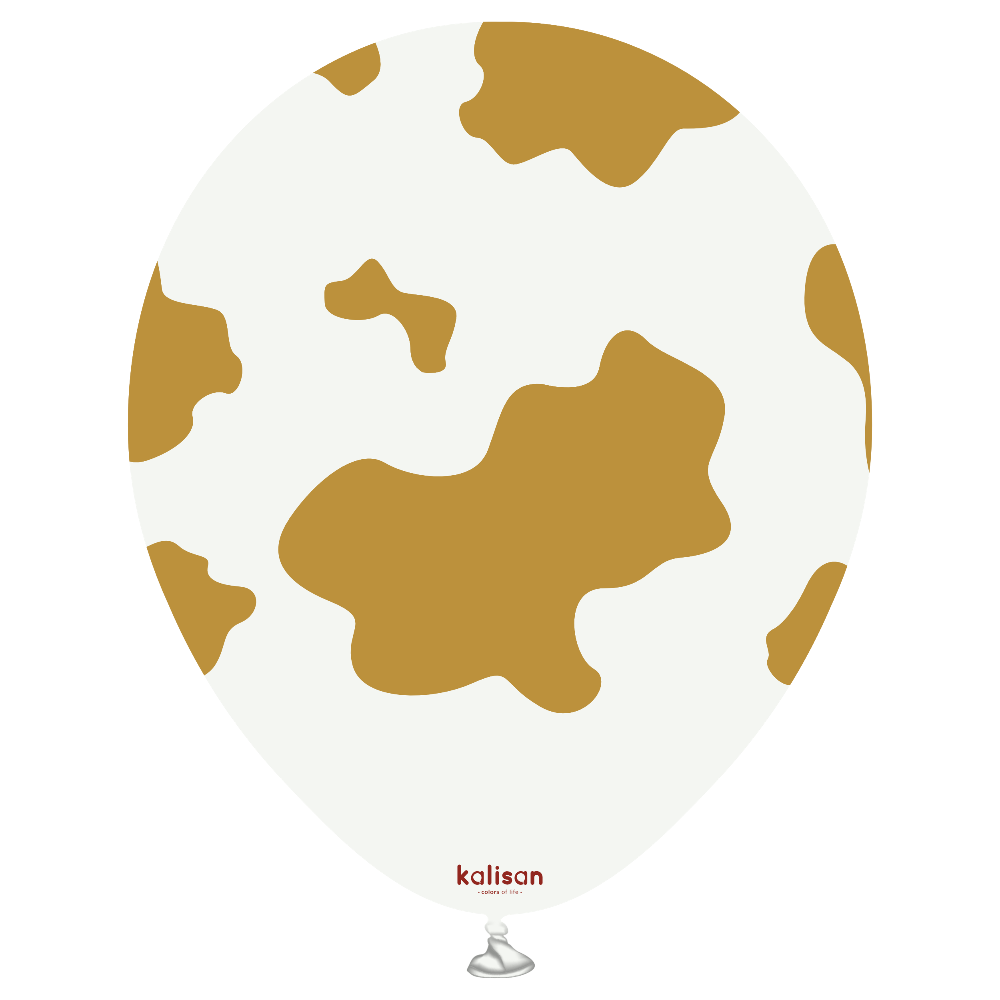 12" Safari Cow White - Gold (25 Stück)