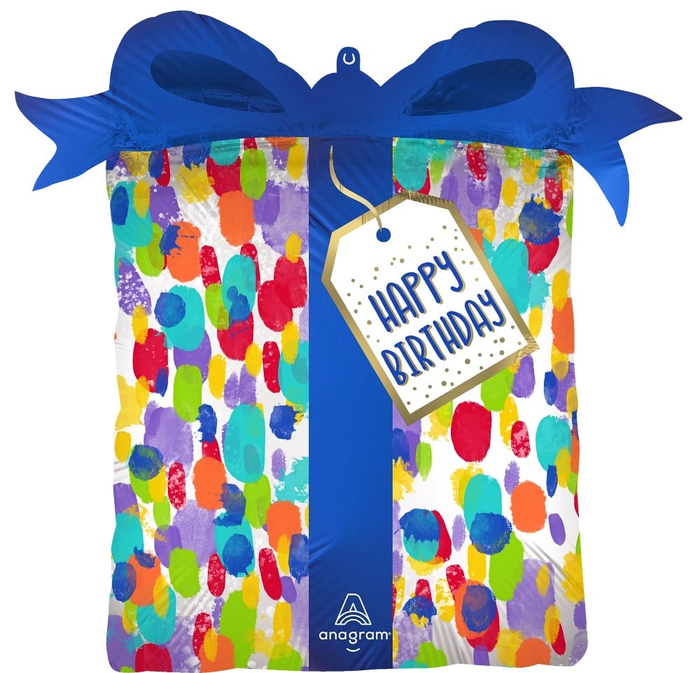 27" Satin Painterly Dots Birthday
