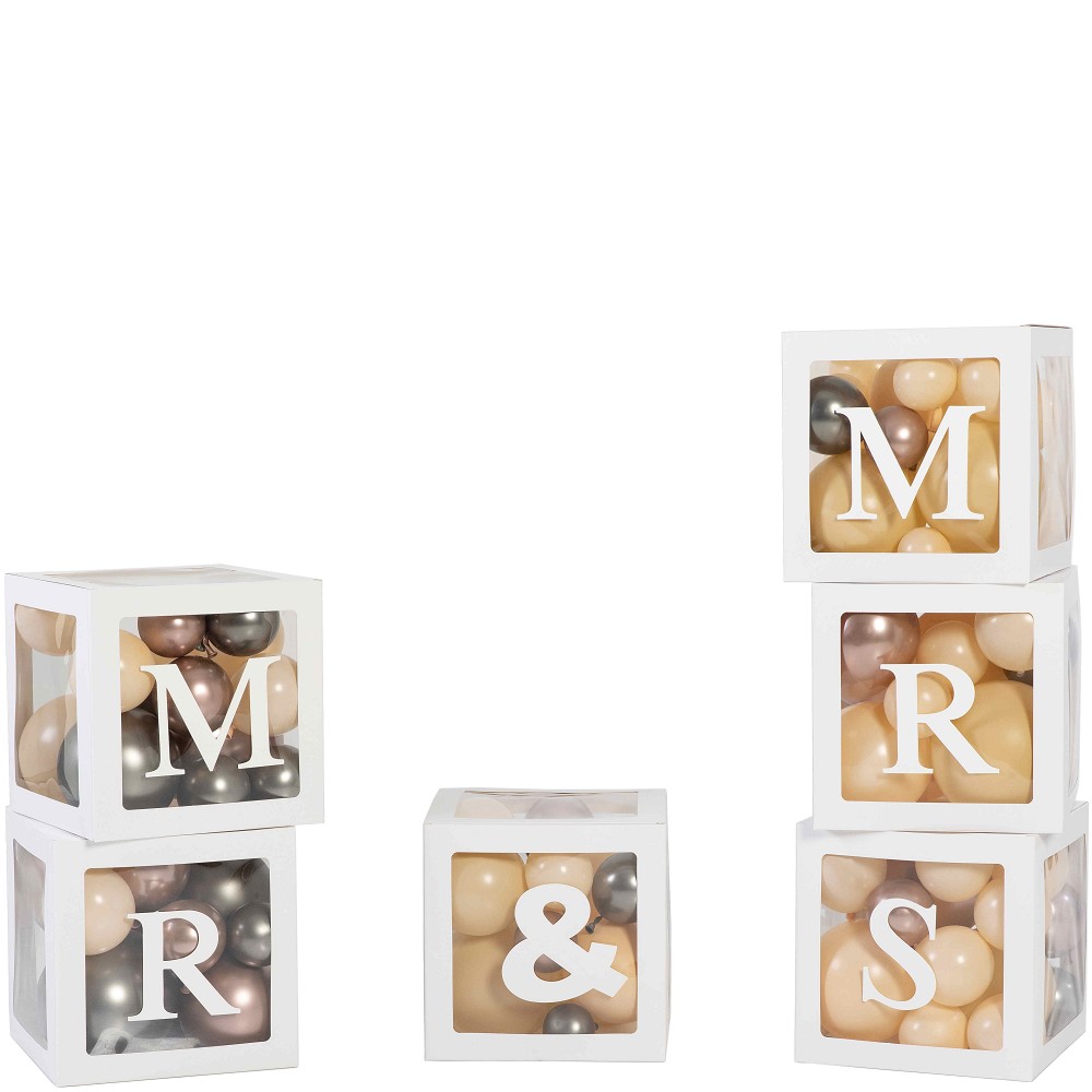 Deko-Boxen Set - "MR & MRS" Weiß